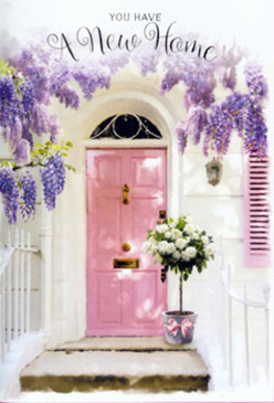 Outside what could be a newly discovered townhouse just off Tufnell Park Road, a soft pink front door becomes the glowing heart of a serene, floral doorway scene. Above, wisteria trails in generous clusters, their lavender blooms hanging like perfumed chandeliers, brushing the whitewashed walls and lending a dreamy haze to the air. The paint on the door is a tender blush, slightly weathered yet lovingly kept, suggesting a home where every detail is considered. Leaning close to the doorstep, a chic grey tin bucket brims with lush white and cream roses, each one unfurling petal by petal like quiet congratulations. Tucked among them are wisps of cool, silvery-green foliage, their matte leaves giving a gentle contrast to the satin sheen of the flowers, as if mirroring the leafy calm of nearby Tufnell Park and the tree-lined streets around Campdale Road. A soft pink ribbon is tied with care around the bucket, its tails resting lightly against the stone step, adding a note of graceful celebration without ever shouting. Golden light pools near the threshold, catching the edges of petals and casting subtle shadows onto the door panels. The whole composition feels like a careful promise: a florist-crafted welcome that captures the joy, hope, and quiet optimism of starting fresh in a new home in Tufnell Park, perfect for a same-day housewarming delivery that makes the very first walk through the door feel unforgettable.