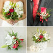The image focuses on a groom's boutonniere, captured as it rests against a dark suit jacket and a crimson tie that subtly shimmers under soft light, evoking the refined charm of a Tufnell Park wedding gathering. At the heart of the arrangement sits a single red rose, its petals densely layered in a perfect spiral. The blossom is compact yet undeniably expressive, a rich, velvety crimson that stands out clearly against the darker fabric. Around this central rose, sprigs of greenery fan out thoughtfully, some leaves slender and pointed, others broader and more substantial, creating a sense of depth and dimension. Small berry clusters are tucked in near the base, their rounded shapes offering a gentle contrast to the smooth, curved petals. Delicate stems of baby's breath peek through, their tiny white blossoms like soft flickers of light that brighten the ensemble without overpowering it. The boutonniere is pinned close to where the groom's heartbeat would be, a quiet reminder of the promises being made, perhaps in a church near Tufnell Park or a stylish venue off Junction Road. The craftsmanship is meticulous yet not overly fussy, the stems neatly bound and hidden, allowing the flowers to appear as though they have effortlessly grown there. The lighting highlights the textures-the rose's satiny surface, the slightly waxy leaves, the subtle grain of the suit fabric-while casting only minimal shadows. Overall, the boutonniere feels timeless and personal, the kind of floral detail a local florist might create for someone wanting to carry a piece of natural beauty with them throughout a day filled with anticipation, vows, and celebration.