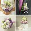 A graceful wedding bouquet is captured in stillness, cradled as though ready to be lifted from the workbench of a Tufnell Park florist and carried straight down the aisle. The shape is classic and rounded, with a gentle looseness that feels modern and romantic rather than stiff. At its heart, plush white lisianthus blooms form a soft cushion, their ruffled petals layered like fine fabric, each flower curving outward to catch the light. Nestled beside them, pastel hydrangea heads introduce cloud-like clusters of tiny petals, a whisper of pale blue or lilac that deepens the palette without overwhelming it. Lilac allium add playful, spherical bursts of deeper purple, their star-shaped florets forming textured orbs that give the bouquet character and a touch of whimsy. Crisp greenery, in varied lengths and shades, is threaded throughout, cooling the palette and adding a clean, garden-fresh edge that feels reminiscent of a quiet stroll through nearby Tufnell Park in early spring. The stems are wrapped with care, likely in a ribbon or binding that leaves the base neat and easy to hold, the texture firm under the fingers yet softened by fabric. Imagined in natural daylight, the bouquet appears to glow with a serene radiance, as if morning light from a townhouse window along Tufnell Park Road were falling across the petals. The scent is gentle and layered: the faint sweetness of hydrangea, the subtly spicy-green tone of allium, and the fresh, dewy impression of new blooms delivered that day. This arrangement speaks of thoughtfulness and longevity, curated by a florist who understands not only colour and balance, but also how a bouquet must feel in the bride's hands-confident, comfortable, and quietly symbolic of the vows to come.
