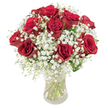 This exquisite bouquet, hand-crafted with Tufnell Park sophistication, features a lush dozen scarlet-red roses at its heart. Each bloom is a masterpiece, with velvet-fine petals unfurling in tight, elegant spirals that seem to glow in the natural morning light typical of leafy Anson Road homes. Soft, cloud-like sprays of white baby's breath cradle each rose, their tiny blossoms forming an ethereal bed that beautifully contrasts and uplifts the dramatic reds. The entire arrangement sits gracefully in a clear glass vase, offering glimpses of freshly snipped green stems immersed in pristine water, reminiscent of strolls past the area's vibrant local markets. There is a gentle, almost meditative quality to the bouquet-its harmonious blend of passionate reds and angelic whites echoes the tranquil yet vibrant atmosphere of Tufnell Park. Whether meant to mark a cherished anniversary, offer sincere birthday wishes, or simply express love and appreciation to someone special, this arrangement radiates warmth and grace. The subtle fragrance of rose, woven with the delicate scent of gypsophila, infuses any room with a sense of comfort and joy, capturing the spirit of local floristry and heartfelt connection.