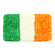Seen against a pure white background, this vibrant rectangular tribute recreates the Irish national flag in petals, a deliberate, handcrafted homage created by a local florist in a quiet corner of north London. The flag is composed of three equal vertical stripes, each texture-rich and three-dimensional. On the left, an emerald green field glimmers with tiny blossoms, the surface uneven and organic, as if a miniature meadow had spilled across the fabric. The green petals are densely clustered, suggesting the Catholic heritage and enduring Irish identity celebrated by neighbours in the Archway and Kentish Town lanes that run near Tufnell Park. The center stripe is a crisp white band formed from tightly packed white petals, yielding a soft, cloud-like ribbon that catches the light and reads as calm and hopeful. The whiteness creates a clear division, echoing the peace that Celtic and Protestant traditions alike long for in our city's communities. To the right, a vivid orange stripe glows with countless small blooms, sharing the same tactile texture as its neighbors. The warm orange references the Protestant tradition and the legacy associated with William of Orange, while remaining faithful to the flag's formal proportions. The whole arrangement sits as a precise rectangle, its three equal bands meticulously aligned to mirror the flag's iconic design, yet softened by natural petal texture and a gentle fragrance. This living image feels celebratory, handcrafted, and resonant with local pride, ideal for articles about Irish culture, St Patrick's Day celebrations, or public commemorations, and available for same-day delivery across Tufnell Park, Kentish Town, and Dartmouth Park.