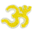 A floral Om symbol dominates the frame, carefully constructed from fresh yellow and white blossoms to create a serene, soulful tribute for a Hindu farewell. The background is a spotless, radiant white, providing a clean canvas that allows the colours and contours of the design to stand out with moving simplicity. At the heart of the piece, every flowing curve of the Om is densely packed with luminous yellow flowers-likely tiny chrysanthemums or marigolds-arranged so closely that they form a smooth, velvety field of petals. The yellow suggests the glow of candlelight in a quiet front room off Tufnell Park Road, imbuing the tribute with warmth and a sense of hope even in sorrow. Embracing this golden centre is a slim, precise border of snow-white blossoms, whose soft, layered petals introduce gentle texture and a feeling of purity and peace. The contrast between the warm yellow core and the cool white outline feels intentional and symbolic, representing the balance between earthly love and spiritual release. The familiar small dot of the Om at the top right is crafted with the same care, ensuring that the sacred shape remains culturally faithful and instantly recognisable. You can almost imagine the faint, fresh fragrance of the flowers and the hush of a gathering room as this piece is placed near a photo or garland in honour of the departed. Likely created by an experienced florist serving families around Tufnell Park, this floral design is ideal for funeral tributes, memorial services, or prayer ceremonies where spiritual symbolism, beauty, and quiet reverence are deeply valued.