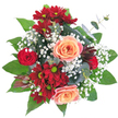 Cradling this lush bouquet is like holding a slice of Tufnell Park's most enchanting garden at the peak of spring. Rich, velvety red roses mingle with deep cranberry chrysanthemums, their passionate colors exuding warmth and intimacy. Alongside, spiral peach-apricot roses unfold layer by delicate layer, the effect reminiscent of dawn breaking through the trees along Highgate Road. Wisps of white baby's breath meander between blossoms, their dainty presence bringing uplifting airiness-like morning mist rolling off Parliament Hill. Underneath, a tapestry of vibrant green leaves forms a tranquil foundation accented by the rounded, silvery blue-green of eucalyptus, which adds a modern, gentle touch to the bouquet. Nestled within the arrangement, a singular deep burgundy Protea-like bloom draws the eye, its distinctive texture a testament to creative local floristry. The entire composition speaks of sincere intention and care, inviting feelings of comfort, hope, and celebration-perfect for expressing love, gratitude, or simply providing an uplifting centerpiece during a gathering of friends. With its subtle fragrance-rosy, fresh, with a whisper of eucalyptus-it conjures images of spring renewal and heartfelt tradition in Tufnell Park. Crafted by hands who cherish their neighbourhood, its beauty is a tribute to connection, trust, and inspired artistry.